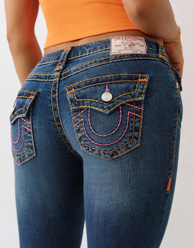 True Religion Low Rise Billie St Flap Sup T Twilight Teal