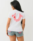 True Religion Embroidered Tr Hs Ss Crew Tee Optic White