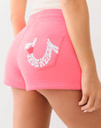 True Religion I Love Tr Mr Fleece Shorts Sunkist Coral