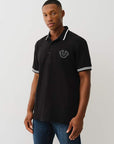 True Religion Ss Buddha Patch Polo Jet Black