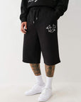 True Religion Long Sweatshorts Jet Black