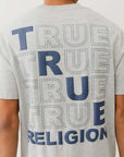 True Religion Ss Puff Stitch Tee Heather Grey