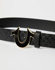 True Religion Old English Belt Jet Black