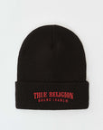 True Religion Arch Logo Beanie Jet Black