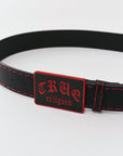 True Religion Old English Belt Jet Black