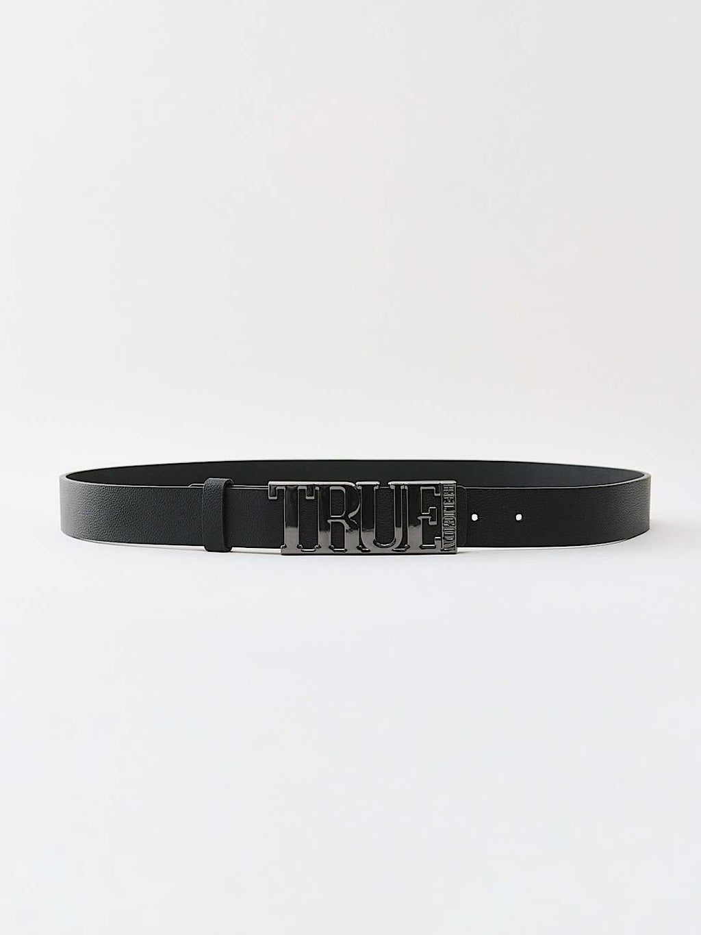 True Religion Logo Buckle Belt Jet Black - AL Capone Premium