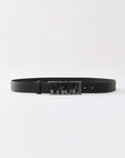 True Religion Logo Buckle Belt Jet Black
