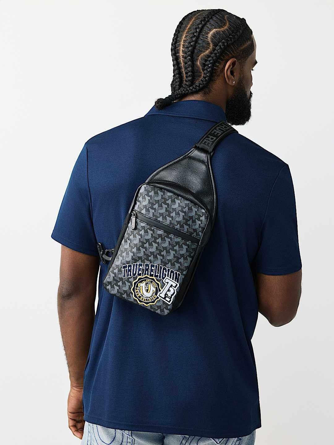 True Religion Bag Patch Sling Jet Black