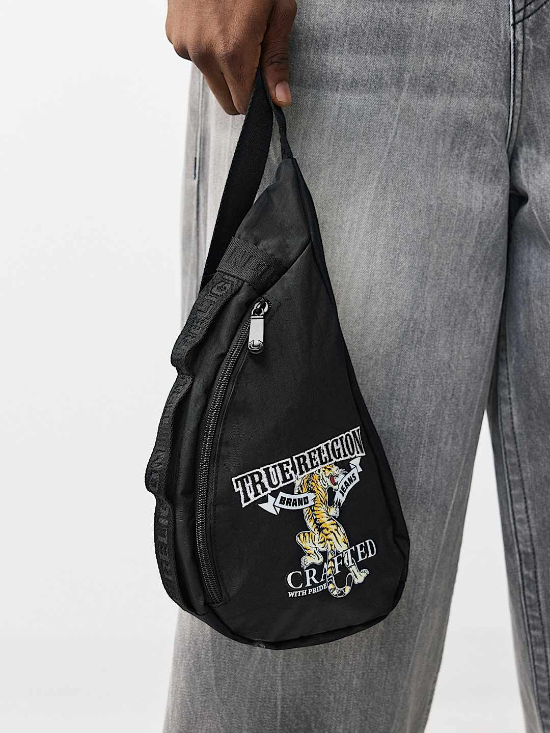 True Religion Bag Tiger Sling Jet Black