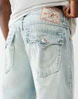True Religion Bobby Supert Flap 32 In Lt Clearwater Wash With Rips