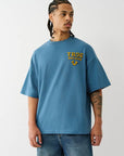 True Religion Ss Flock Oversized Tee Midnight Blue