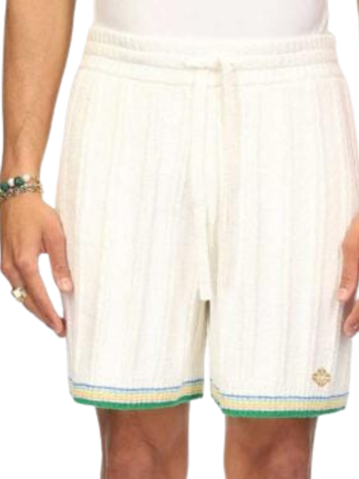 Casablanca Shorts Rib Effect Boucle White