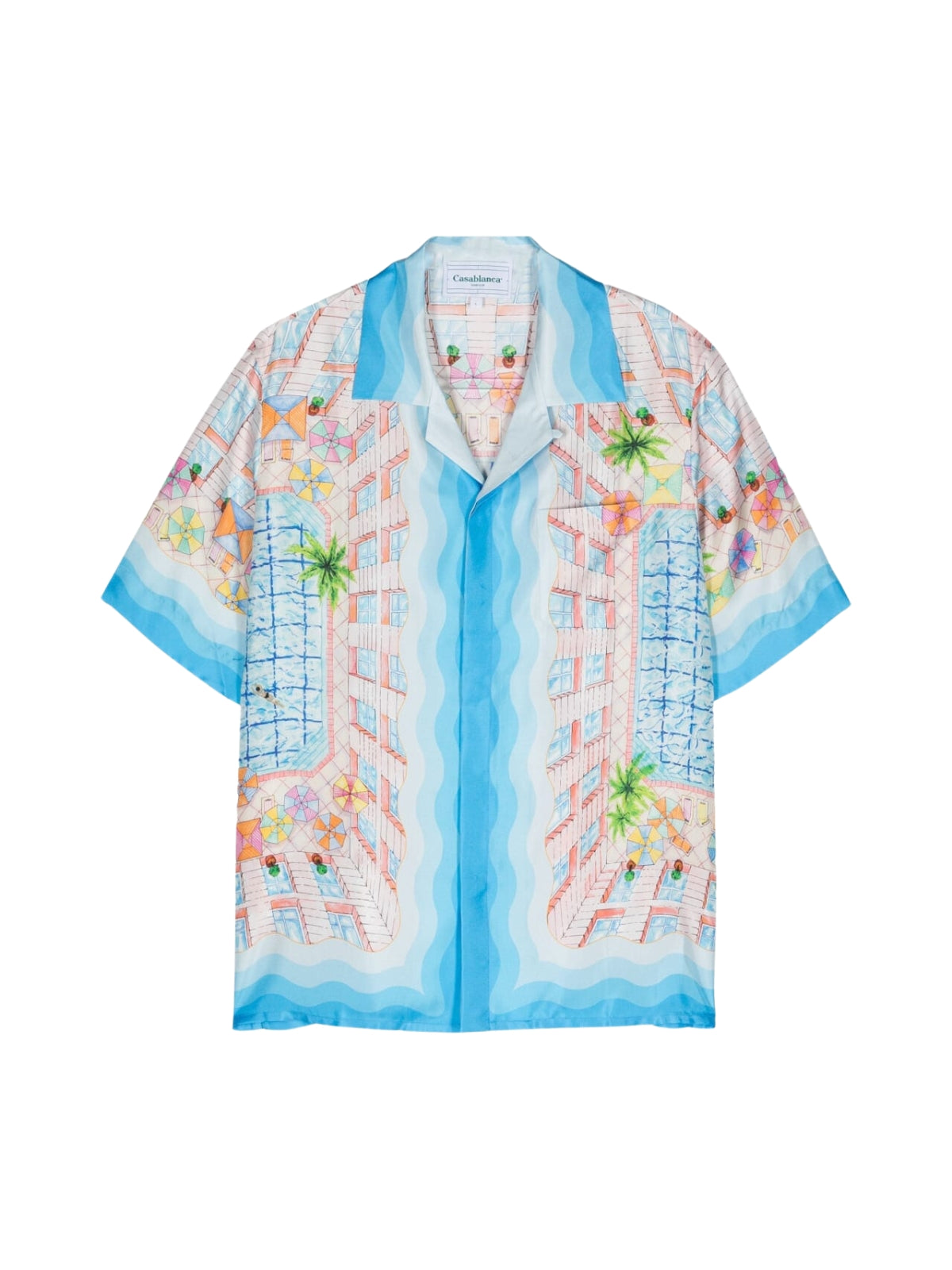 Casablanca Shirt Cuban Collar Le Plongeon Blue