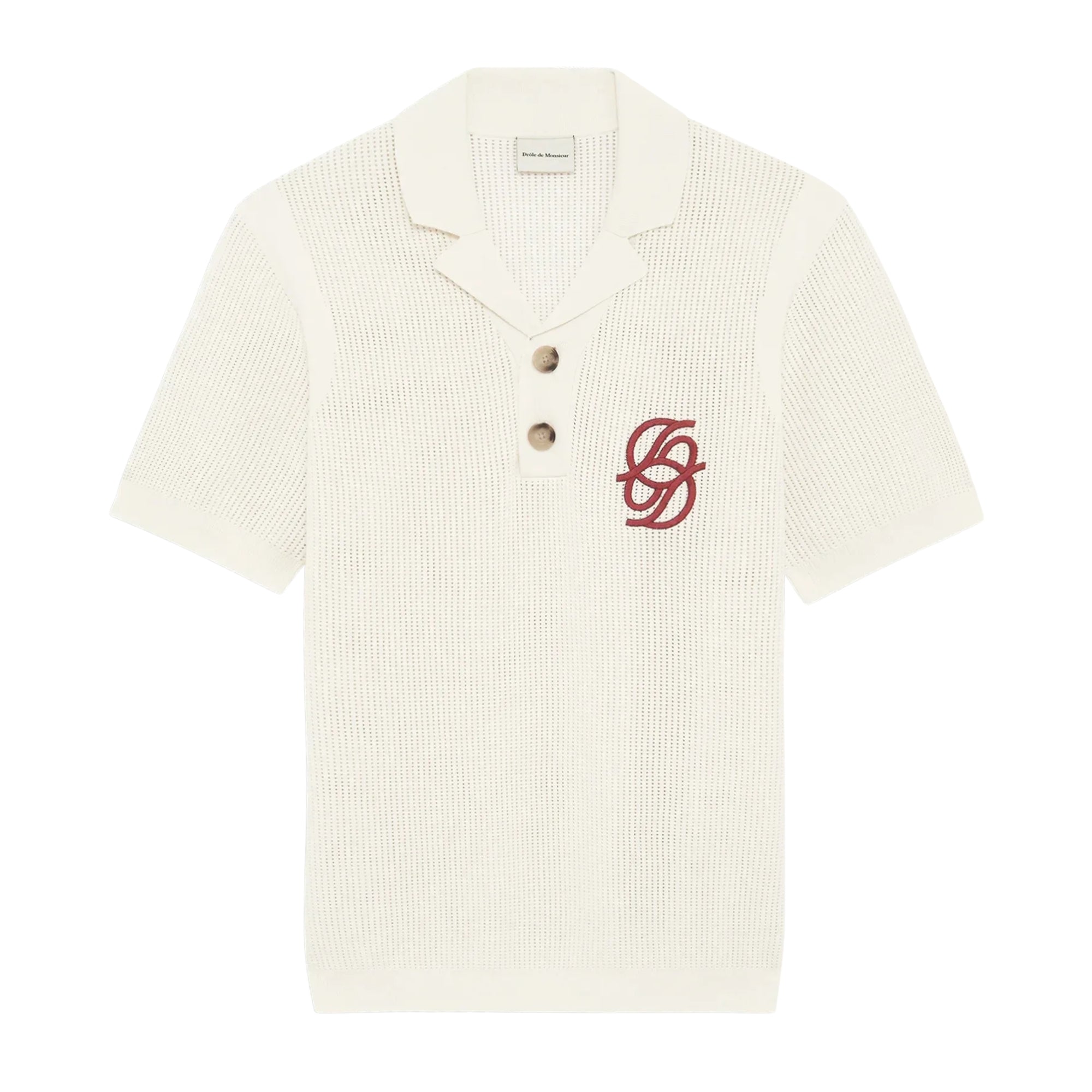 Drole De Monsieur Golfer Knit Logo Ecru