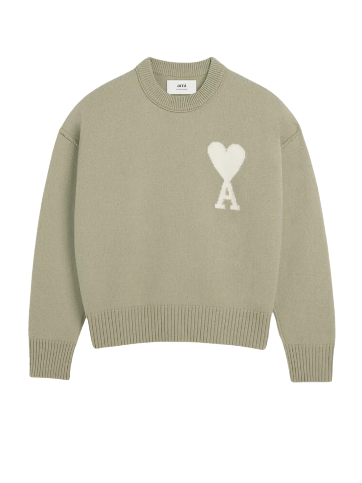 Ami Sweater Logo Heather Sage - 1