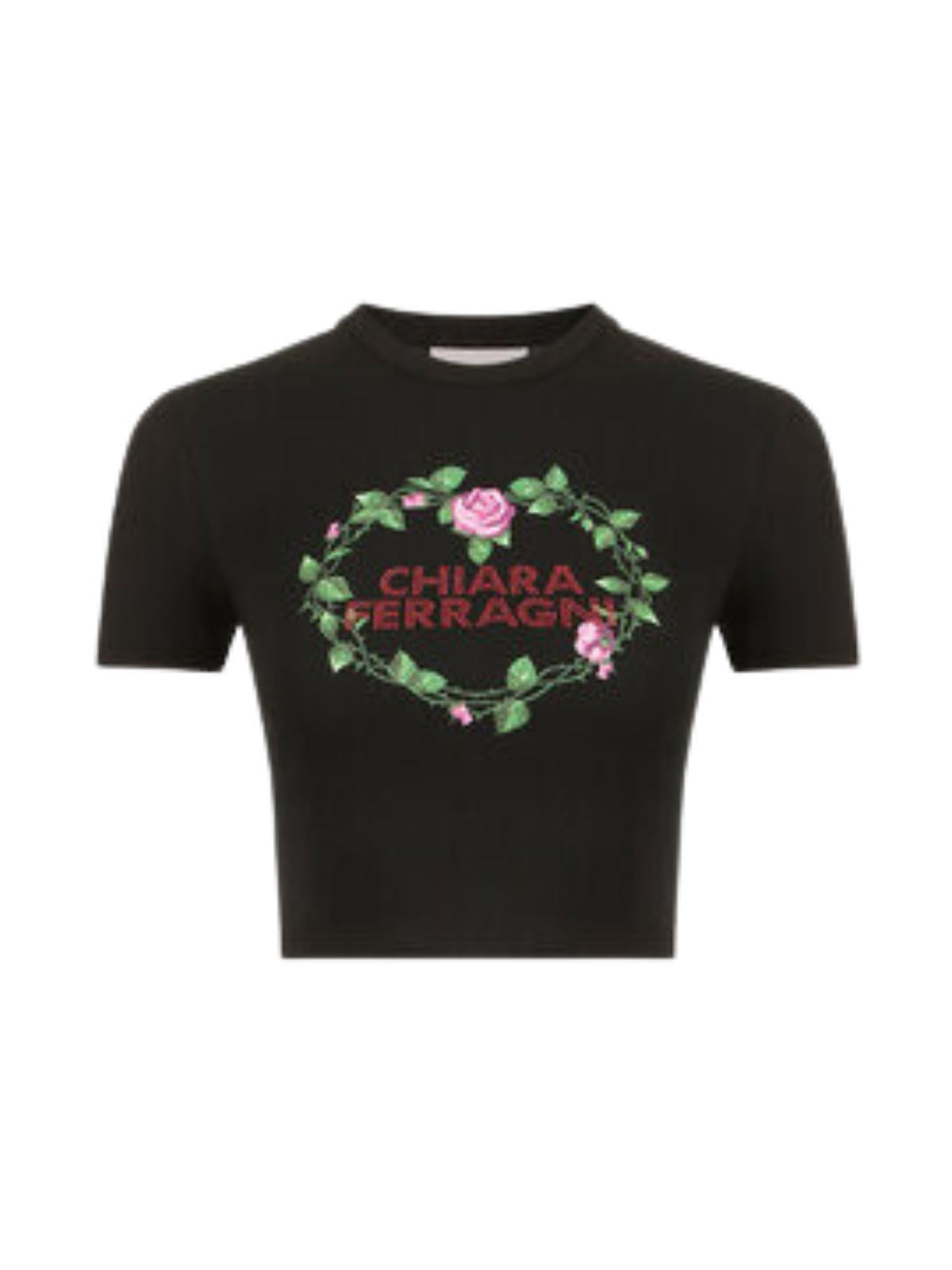 Chiara Ferragni T-Shirt Rose Logo Black