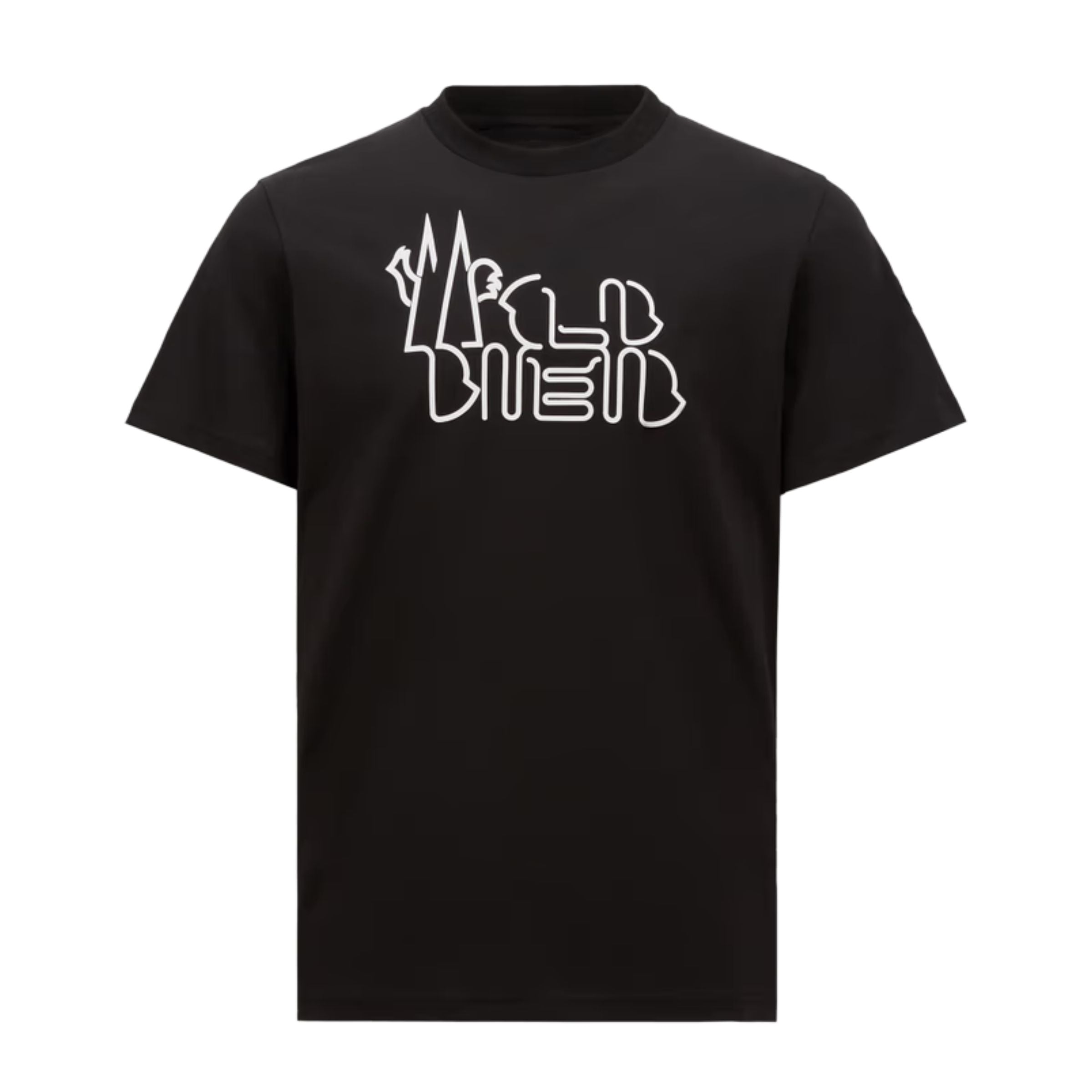 Moncler T-Shirt Curved Logo Black-White – AL Capone Premium