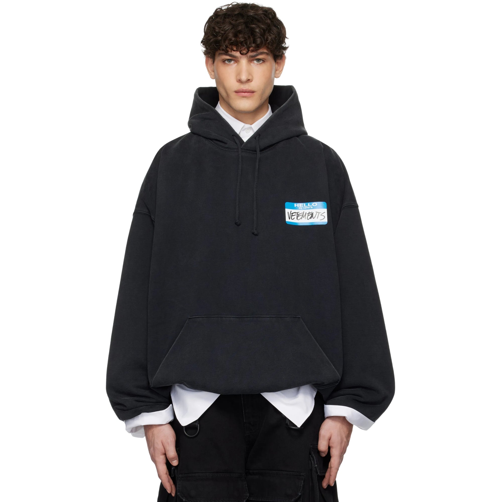 Vetements Hoodie My Name Sticker Black