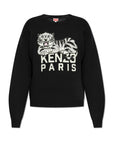 Kenzo Sweater Relaxed Tiger On Logo Black-White