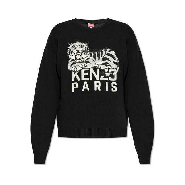 Kenzo Sweater Relaxed Tiger On Logo Black-White – AL Capone Premium
