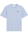 Ami T-Shirt Logo Heather Cashmere Blue - 1