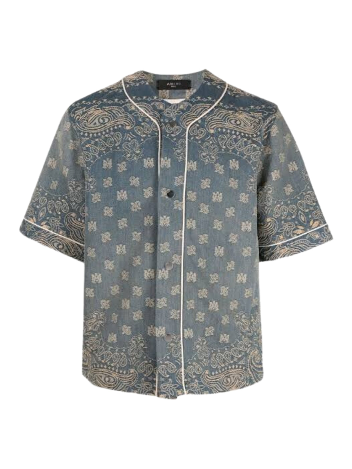 Amiri Shirt Baseball Allover Print Crafted Indigo