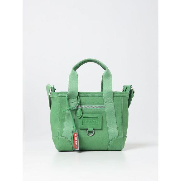 Kenzo Bag Raffia Shopper Zip Olive