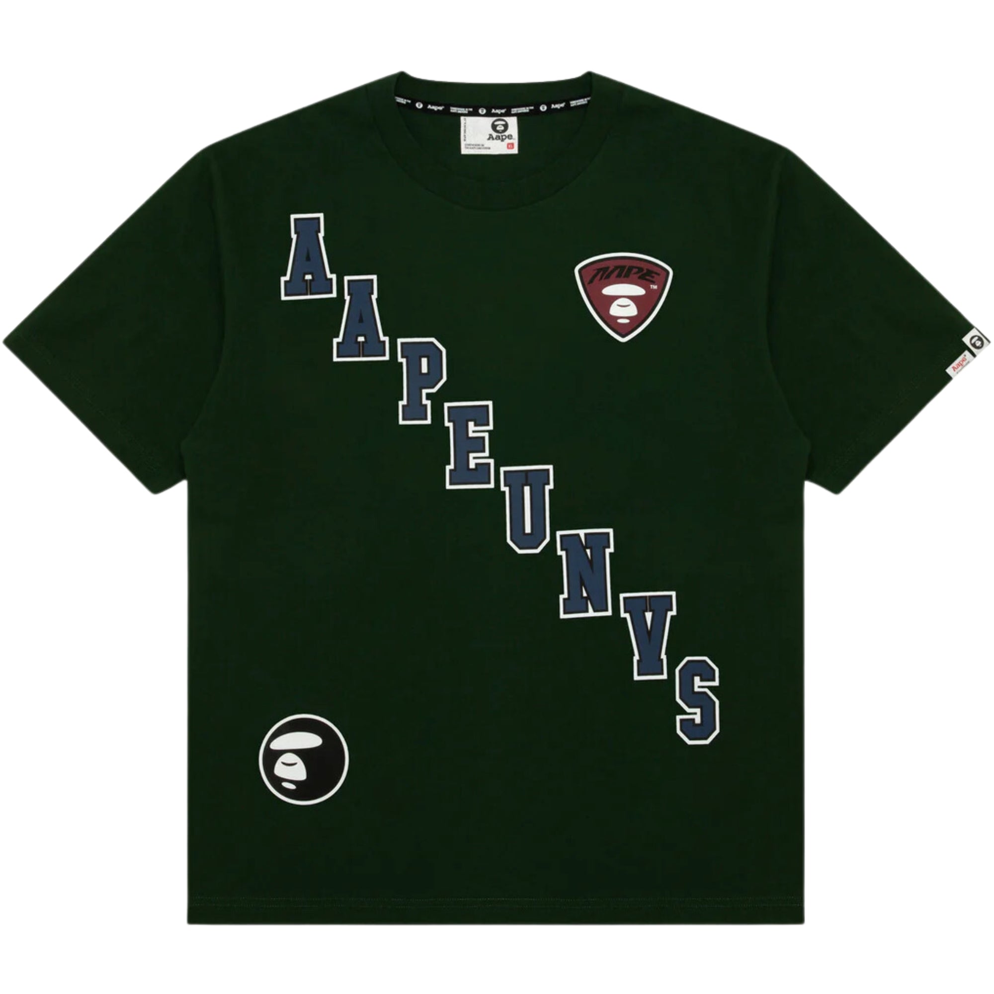 Aape T-Shirt Staircase Logo Dark Green