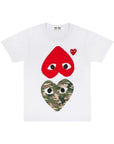 Comme Des Garcons T-Shirt Mirror Heart Camo-Red-White