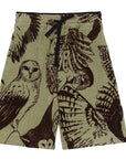 Jil Sander Shorts Allover Owl Print Khaki-Brown