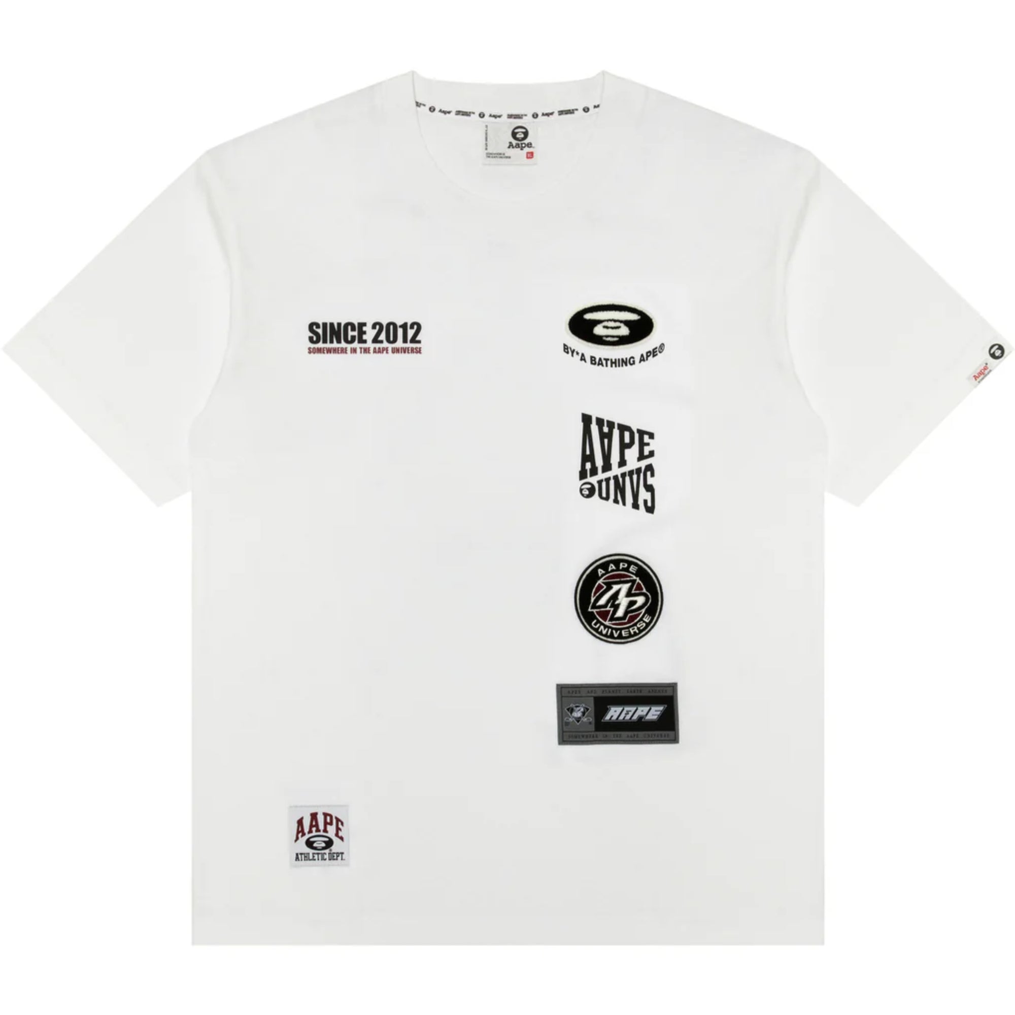 Aape T-Shirt Multiple Logos White