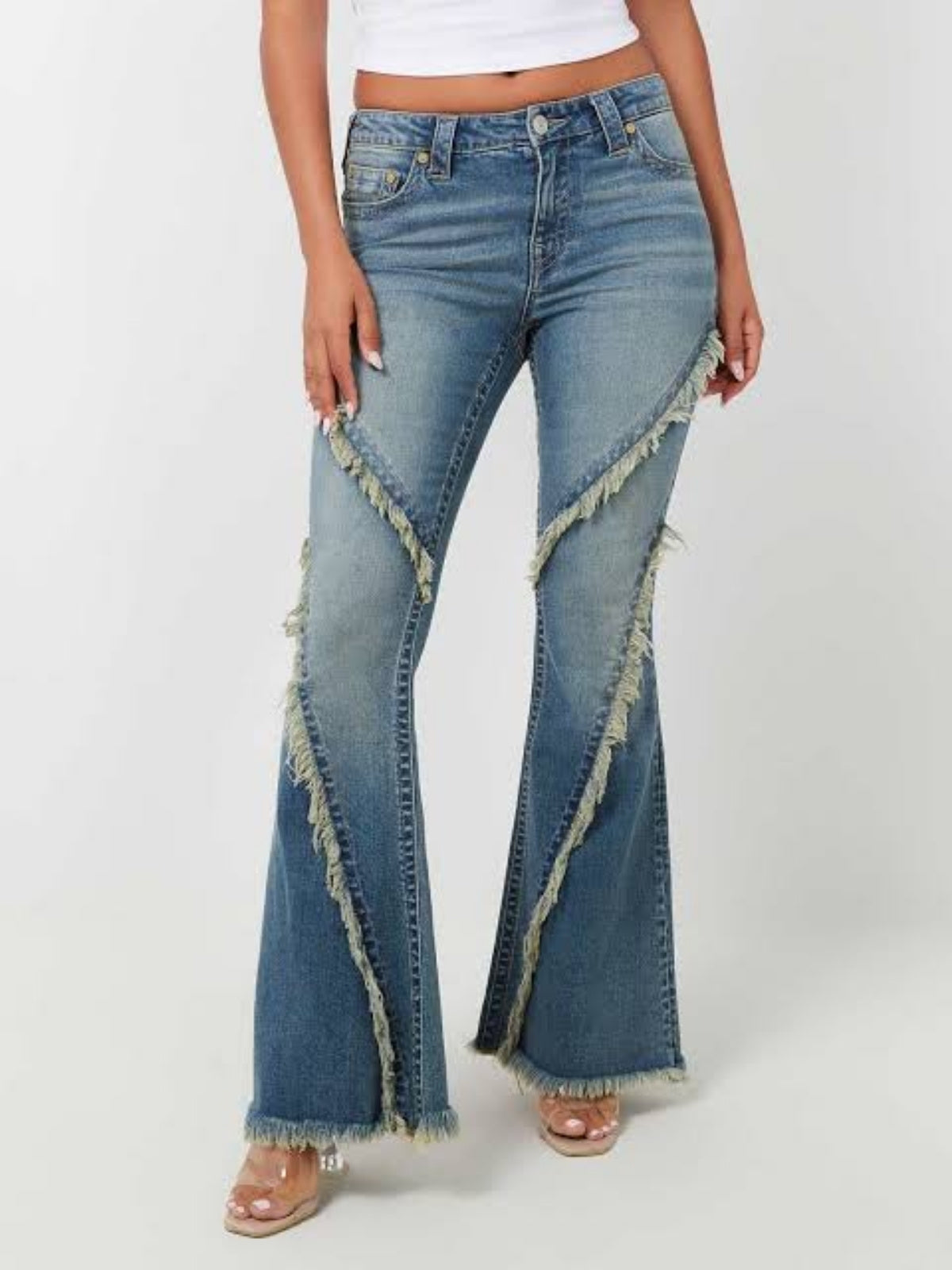 True Religion JEANS DISTRESSED FRAYED FLARE-AL Capone Premium