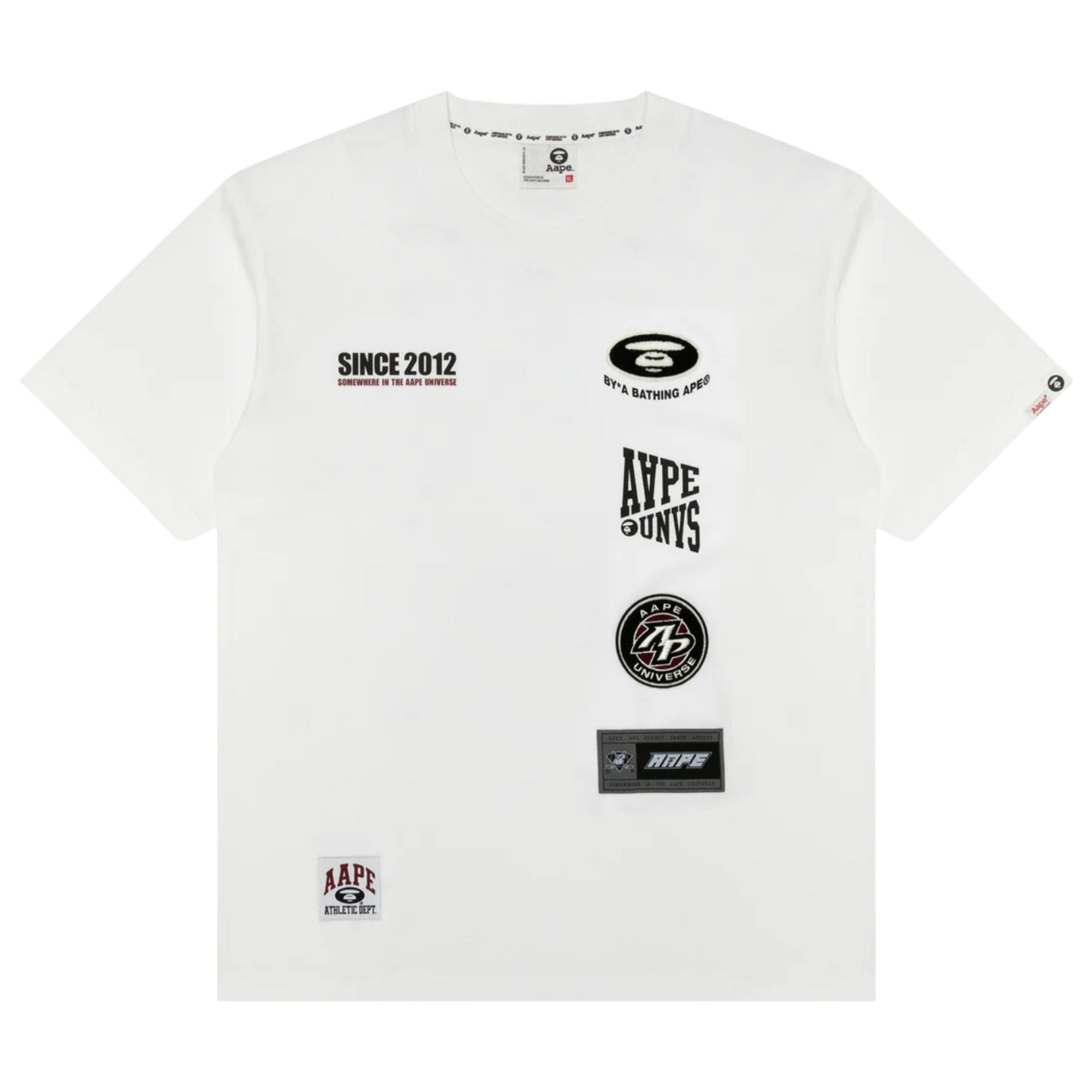 Aape T-Shirt Multiple Logos Heather White