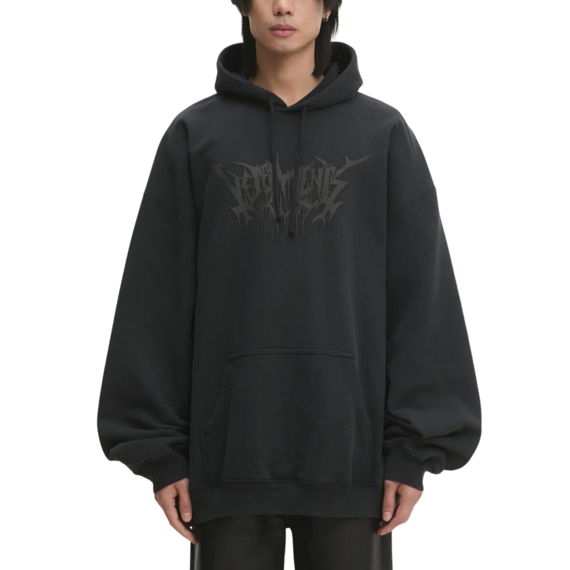 Vetements Hoodie Drip Metal Oversized Black