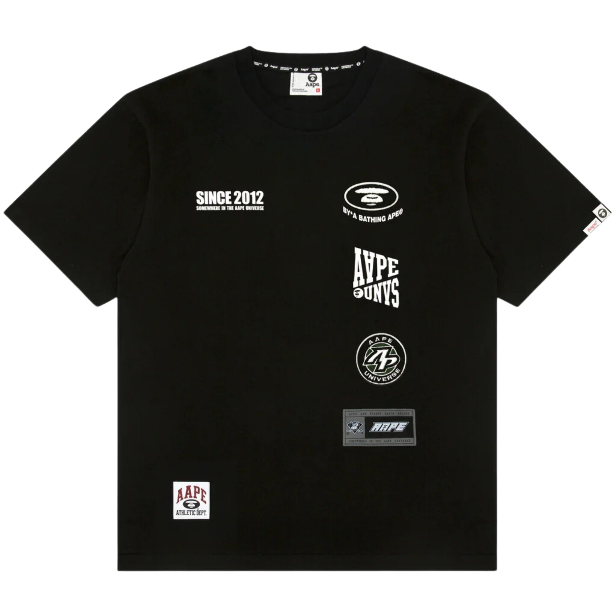 Aape T-Shirt Multiple Logos Black