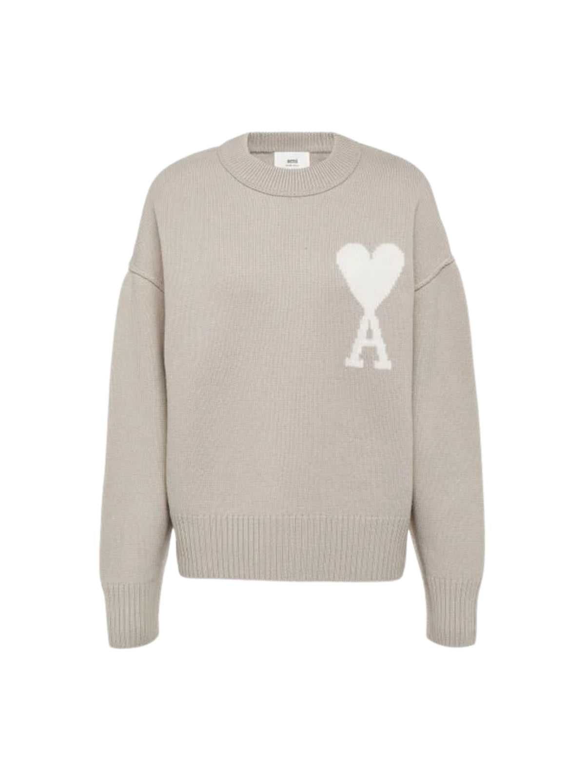 Ami Sweater Logo Light Beige - 1