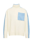 Jw Anderson Sweater Two Tone Patch Pocket Ivory-Sky Blue