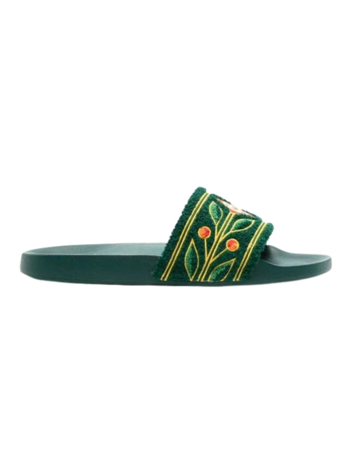 Casablanca Slide Embroidered Terry Green