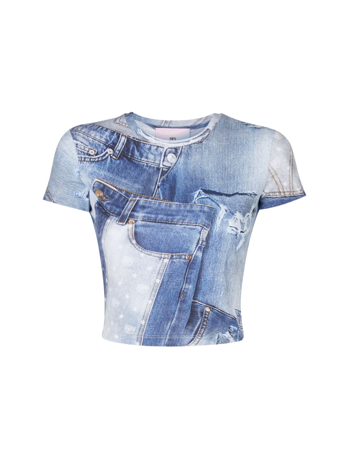 Chiara T-Shirtdenim Patchwork Blue