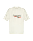 Balenciaga T-Shirt Logo Ecru - 1