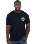 Capone T-Shirt Mexican Embroidered Flower Black-Blue