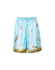 Casablanca Shorts Silk Maison Sur Piloti Blue