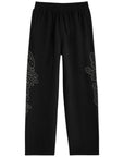 Billionaire Boys Club Track Pants Script Logo Chain Stitch Wide Leg Black