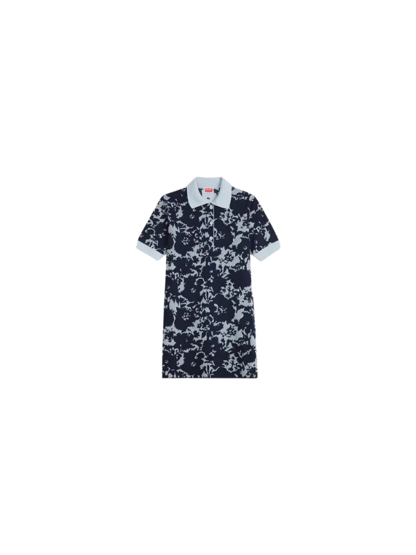 Kenzo Dress Flower Camo-Jacquard Polo Blue