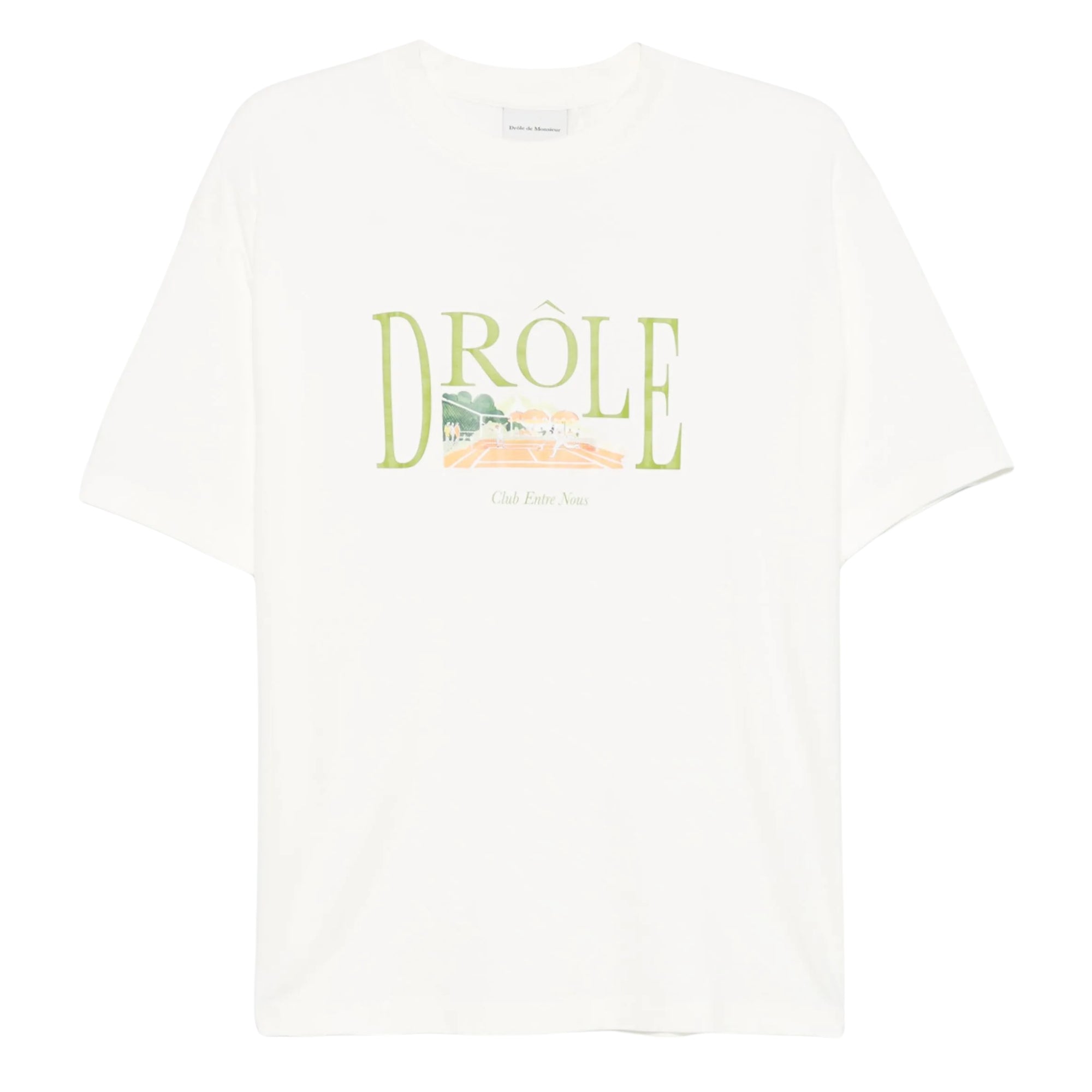 Drole De Monsieur T-Shirt Tennis Court Logo Off-White