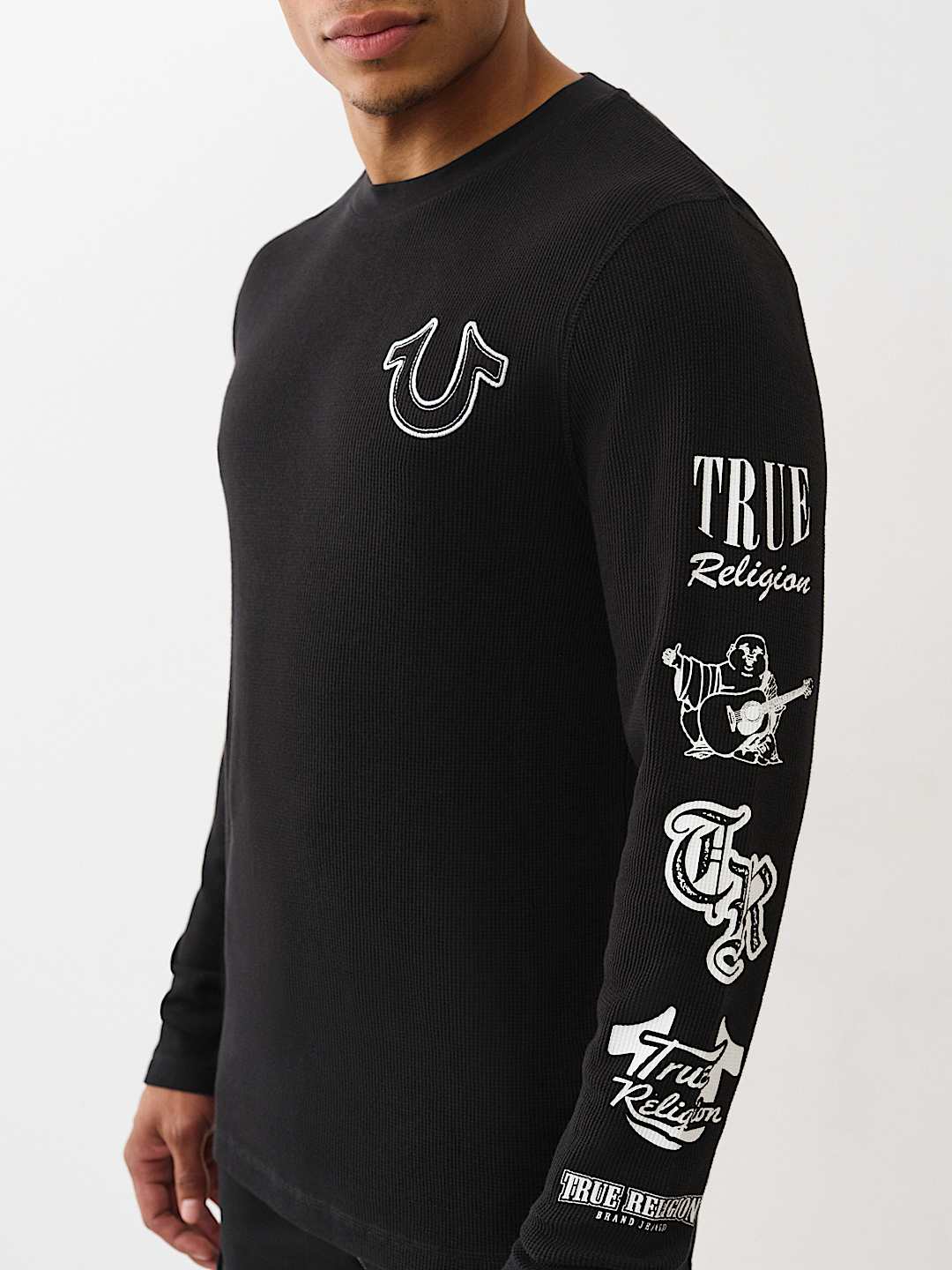 True Religion Sweater Self Hs Ls Thermal Jet Black