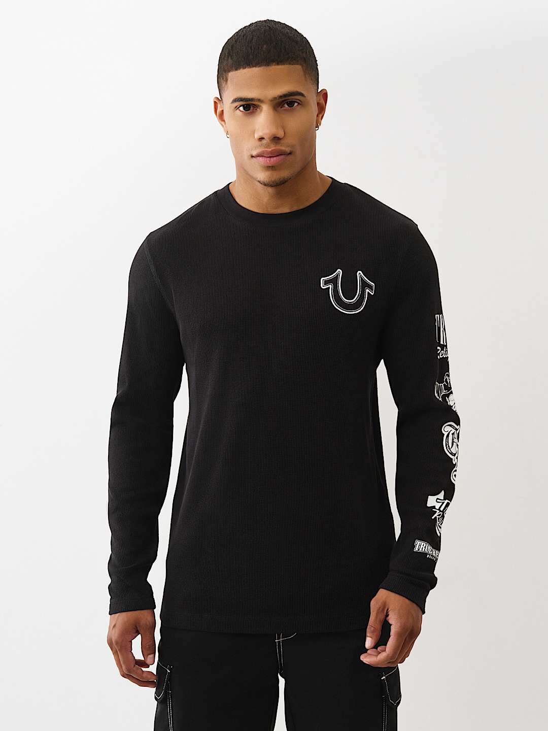 True Religion Sweater Self Hs Ls Thermal Jet Black