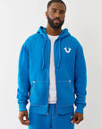 True Religion Hoodie No1 Big T Zip Up Imperial Blue
