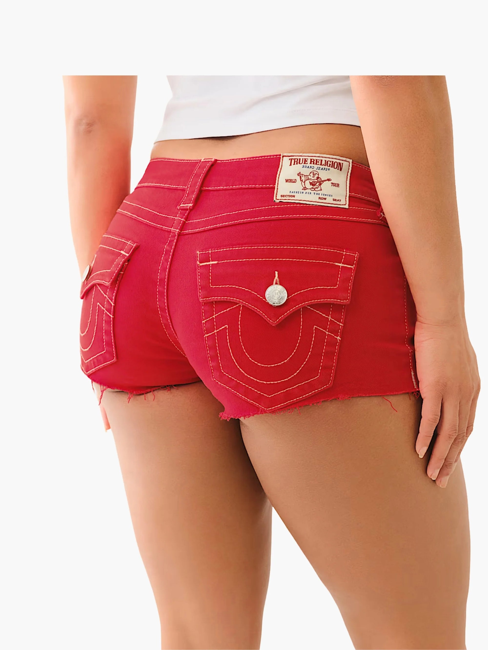True Religion Joey Low Rise Short Flap Scarlet Sage