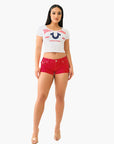 True Religion Joey Low Rise Short Flap Scarlet Sage